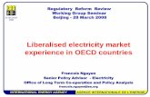 Liberalised electricity market experience in OECD countries