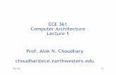 ECE 361 Computer Architecture Lecture 1 Prof. Alok N. Choudhary