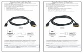 DisplayPort Male to VGA Male Cable DisplayPort Male to DVI Male Cable