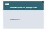 BGP Attributes and Policy Control - PacNOG