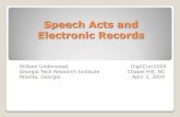 Speech Acts and Electronic Records - The University of North