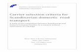 Carrier selection criteria for Scandinavian domestic road transport