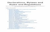 Declarations, Bylaws and Rules and Regulations