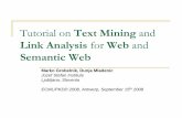 Tutorial on Text Mining and Link Analysis for Web and Semantic Web