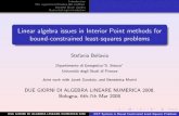 Linear algebra issues in Interior Point methods for bound