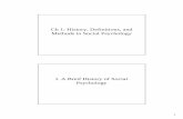 Ch 1: History, Definitions, and Methods in Social Psychology
