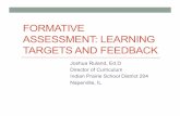 FORMATIVE ASSESSMENT: LEARNING TARGETS AND FEEDBACK