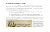 William Alexander Quantz â€“ Biography Background Information
