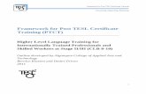 Framework for Post TESL Certificate Training (PTCT)