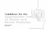 Guidelines for the Appropriate Use of Blood and Blood Products