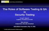 The Roles of Software Testing & QA Security Testing