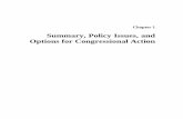 Summary, Policy Issues, and Options for Congressional Action