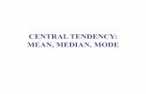CENTRAL TENDENCY: MEAN, MEDIAN, MODE - University of