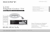 LCD Digital Color TV Using Your BRAVIA TV Network Setup Setup