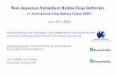 Non Aqueous Vanadium Redox Flow Batteries