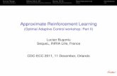 Approximate Reinforcement Learning - Busoniu