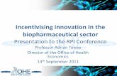 Incentivising innovation in the biopharmaceutical sector