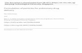 Formulation of particles for pulmonary drug delivery