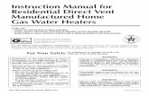 Instruction Manual for Residential Direct Vent Manufactured