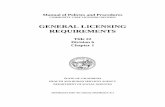 GENERAL LICENSING REQUIREMENTS