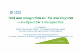 Test and Integration for 5G and Beyond -- an Operator’s ...