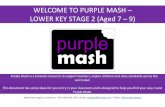 WELCOME TO PURPLE MASH LOWER KEY STAGE 2 (Aged 7 9)