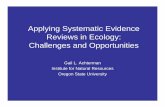 Applying Systematic Evidence Reviews in Ecology ...