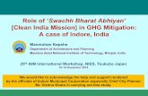 Role of ‘Swachh Bharat Abhiyan’ [Clean India Mission] in