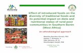 Effect of introduced foods on the diversity of traditional