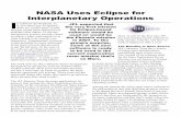 NASA Uses Eclipse for Interplanetary Operations