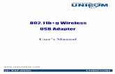 802.11b+g Wireless USB Adapter - UNICOM - A Network Systems