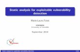 Static analysis for exploitable vulnerability detection