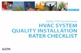 HVAC Quality Installation - Rater Checklist - Energy Star