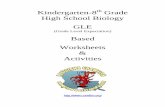 Kindergarten-8 Grade High School Biology GLE Based Worksheets