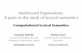 Multiword Expressions - Computational Lexical Semantics at