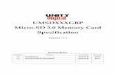 UMSDXXXGBP Micro-SD 3.0 Memory Card - Unity Digital