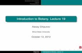 Introduction to Botany. Lecture 19 - Materials of Alexey Shipunov
