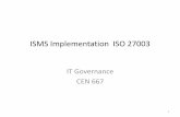 ISMS Implementation ISO 27003 -