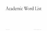 Selecting vocabulary: Academic word list