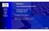 a training programme on information and communication technology, module 7: Library manage