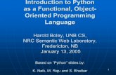 Introduction to Python as a Functional, Object- Oriented