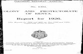 Annual Report of the Colonies, Kenya, 1926