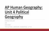 AP Human Geography: Unit 4 Political Geography