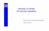 Ready to Ride Program Update -