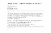 RIPE Whois Database Query Reference Manual - RIPE NCC