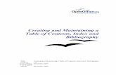 Creating and Maintaining a Table of Contents, Index -