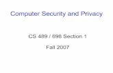 Computer Security and Privacy - Cryptography, Security, and