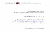 ECON490/860 Advanced Microeconomics Semester 1, 2012