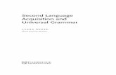 Second Language Acquisition and Universal Grammar -