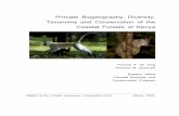 Primate Biogeography, Diversity, Taxonomy and Conservation of the
